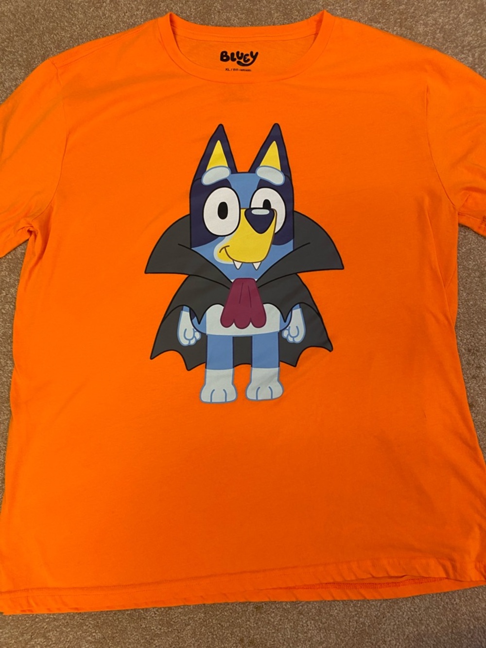 Blaze Orange Bluey Graphic Short Sleeve Tee